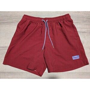 Bamboo Ave Shorts Mens Size Medium Maroon Red  5” Short Swim Hybrid